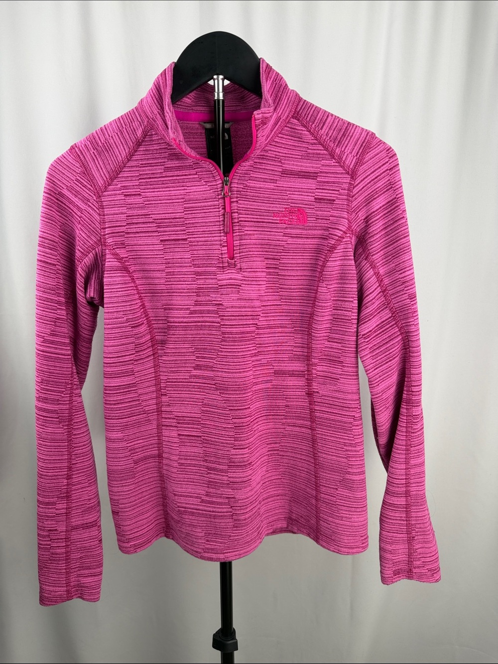 The North Face Pink Heather Quarter Zip Fleece Pullover Women’s Small